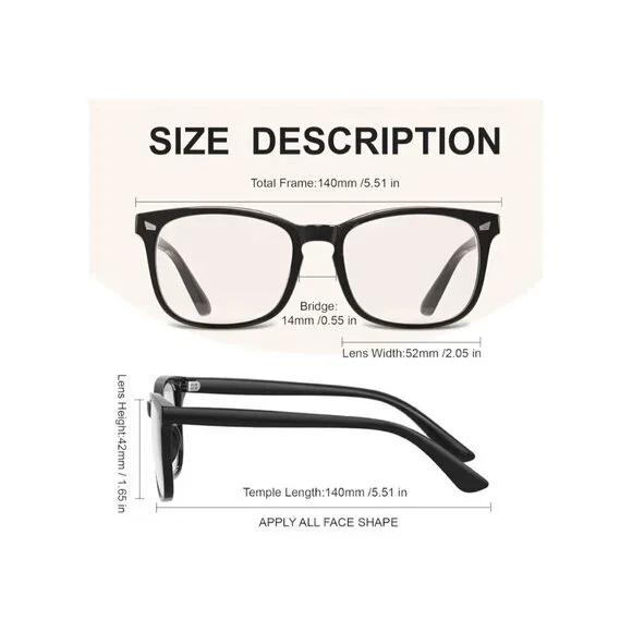 2~Hunsquer Blue Light Blocking Glasses for Women & Men~ Computer, Phone, Gaming - Picture 14 of 16